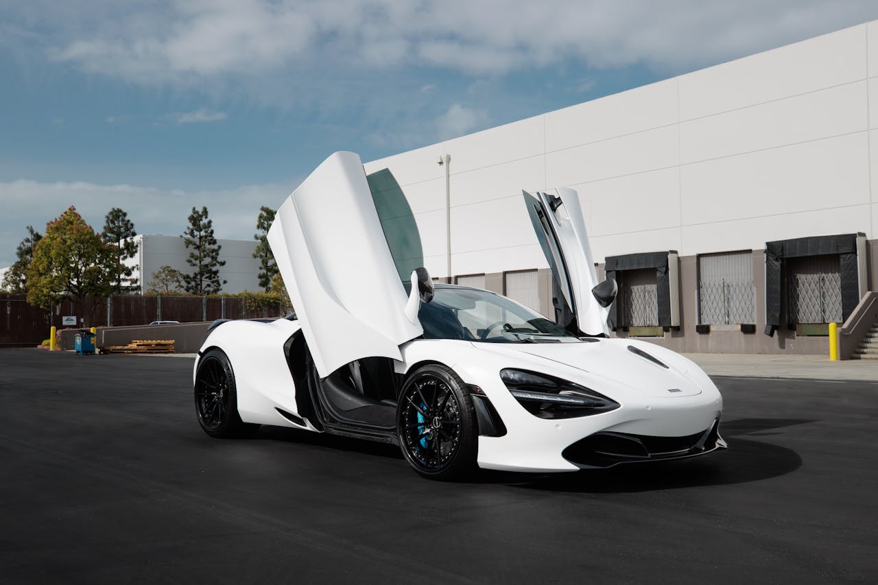 Parked White Luxury Car